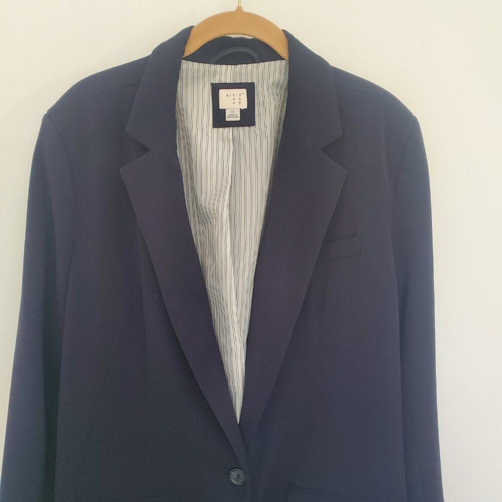 A New Day Navy Blue Single Breasted Lined Blazer size 16 - Picture 4 of 8
